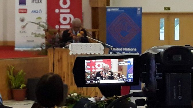 Perdana Menteri Tonga Akilisi Pohiva pada upacara pembukaan KTT Media Pasifik ke-5 - Islands Business/ Netani Rika