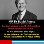 West Papua Loses David Amess, one of the longest internships of British MPs